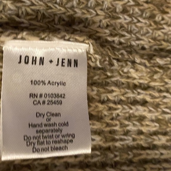 JOHN + JENN Women's Cardigan Sweater L/G Tan Marled Knit Open Front - Picture 6 of 7